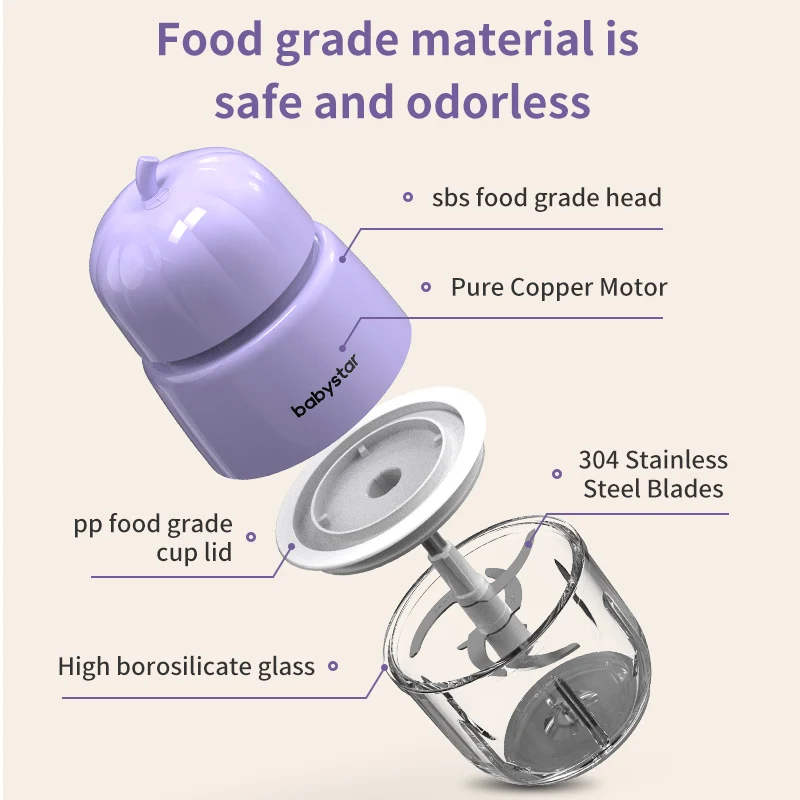 multi-function new styles baby food grade glass bowl household appliances food garlic onion kitchen electric mini chopper