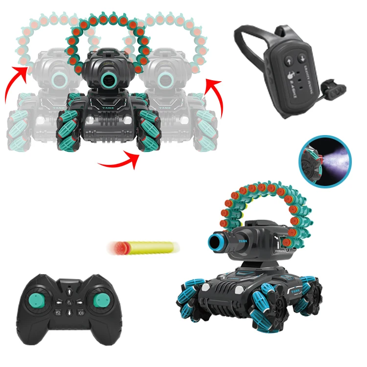 Soft bomb launch spray Stunt armored RC Stunt Car Radio Control Toys Hand Controlled Gesture RC Car With Music And Light for kid