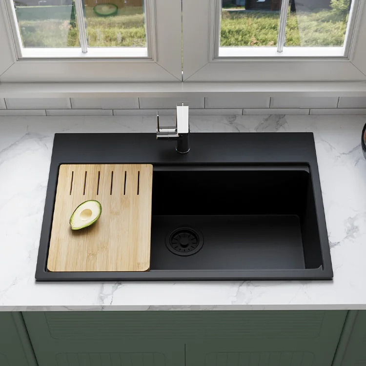 Modern Design Commercial Cheap Price 838*559*254 High Performance Composite Quartz Counter Kitchen Sinks