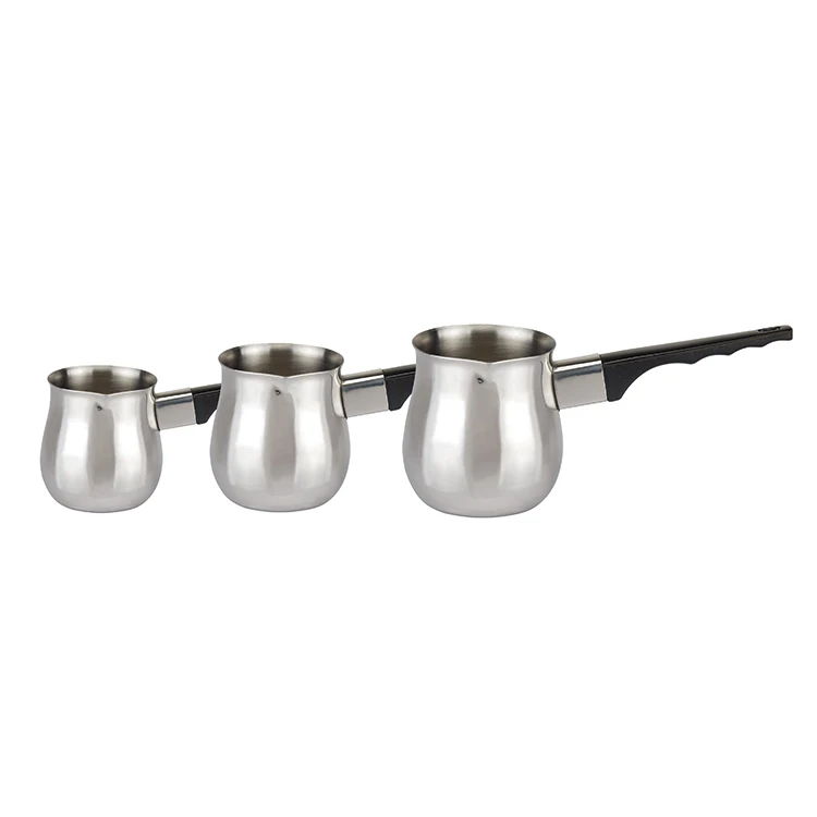 Hot Sale Stainless Steel Turkish Coffee Pot Bakelite Handle Metal Copper Glass Material Warming Milk Sauce Pot Tea Drinkware