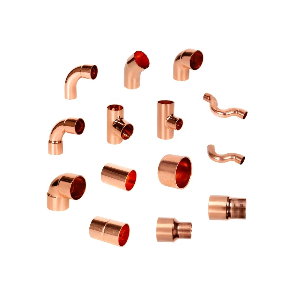 China Supplier Copper End feed Fittings Plumbing Fitting Copper 90 Copper Fittings Ningbo for Plumbing and HVAC