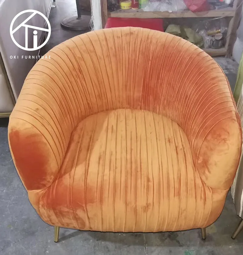 metal dining luxury accent  chaise lounge modern arm sofa folds fabric furniture living room leisure chair