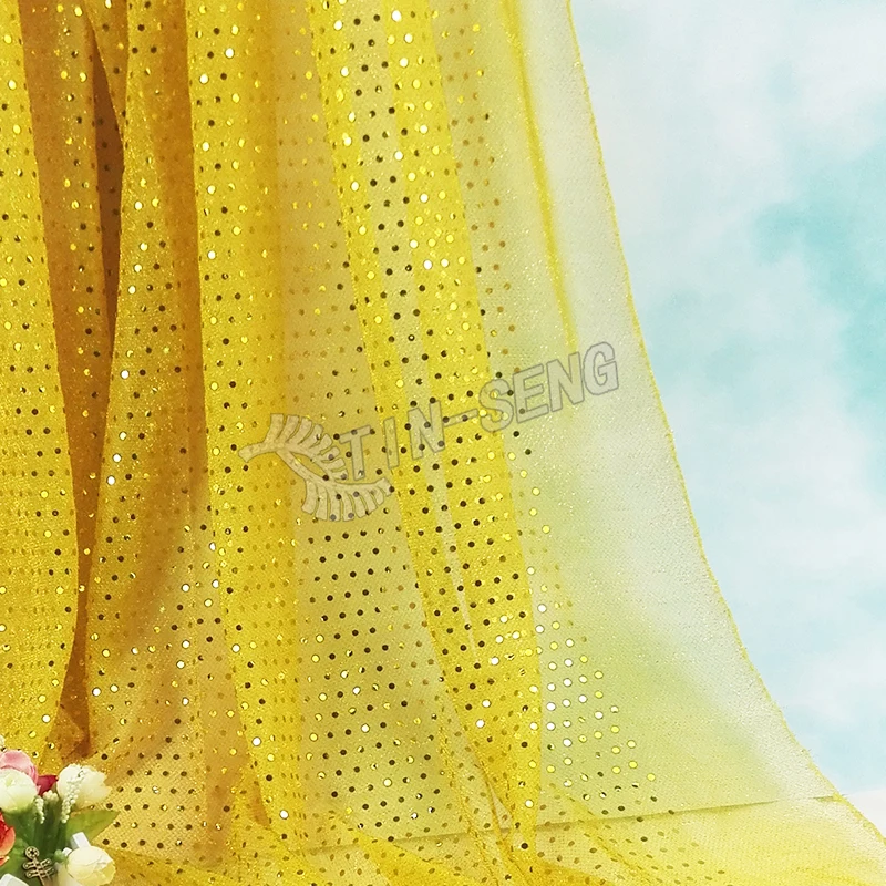 American knit with 3mm spangle shiny vinyl fabric for belly dance costume