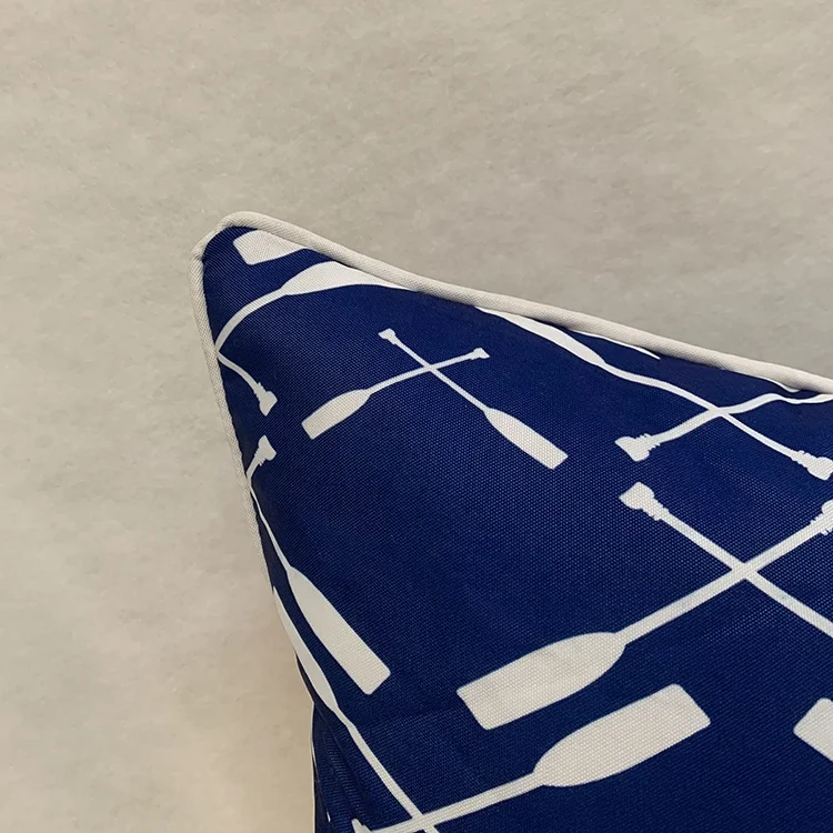 Modern outdoor patio designer navy and white caoastal naugutical cushion pillow covers online