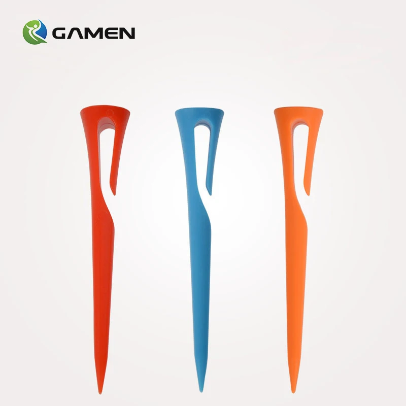 Golf Tees Manufacturing Wholesale Custom Logo Printed Pegs Stripe Castle Funny De Making Machine Holder Rubber Plastic Golf Tees