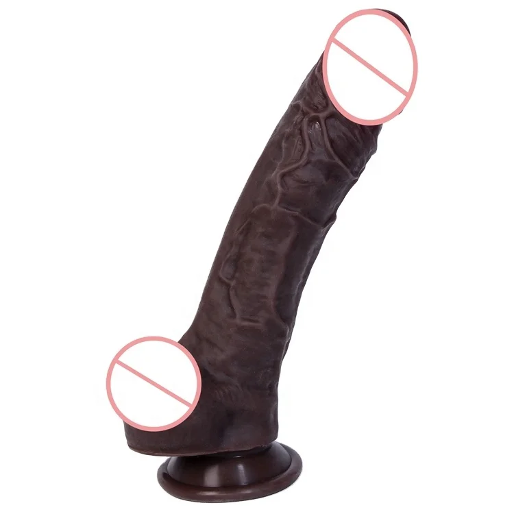 
Newest Artificial Africa TPE Black Penis Dual Layered G Spot Dildo Women Sex Toys For Female 