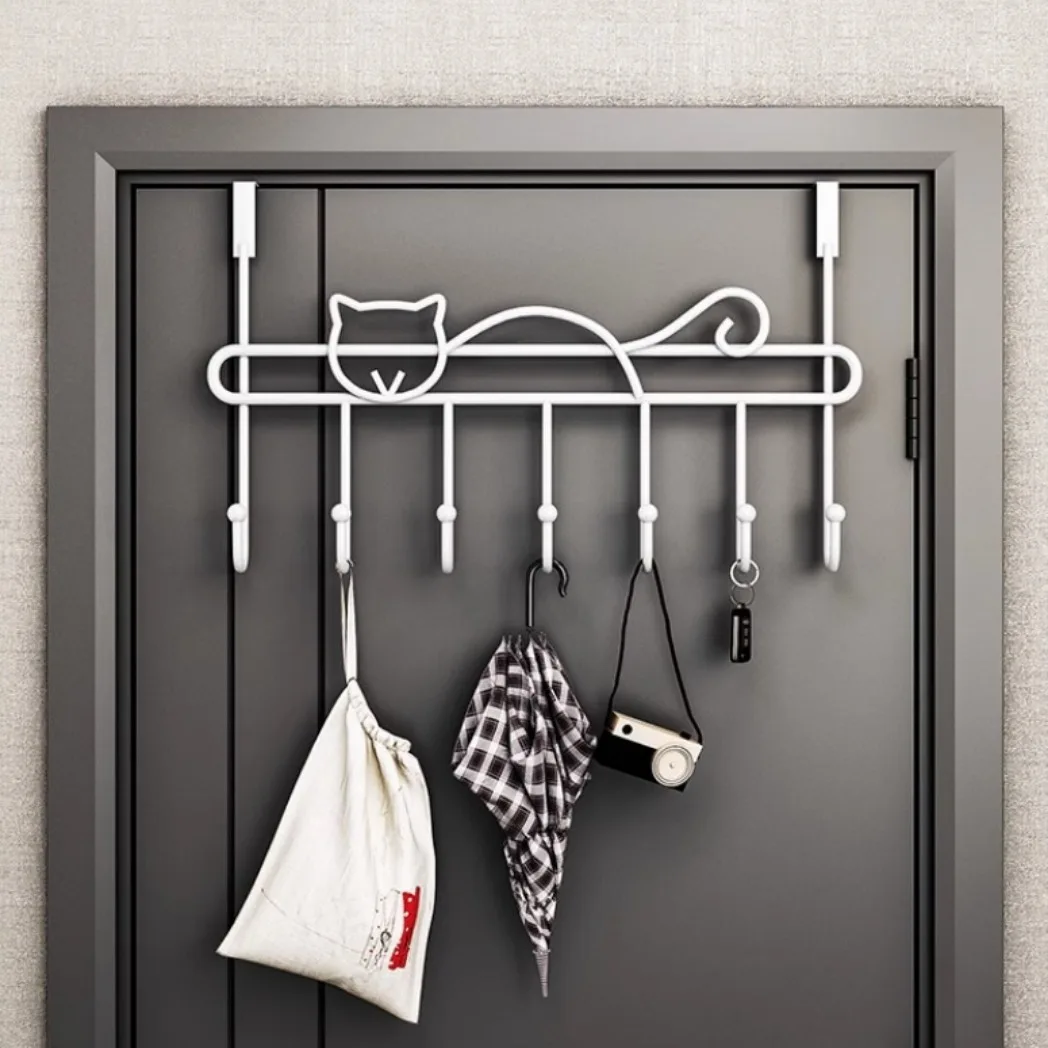 Kitchen Storage Rack Hooks Bedroom Door Rear Hook Clothes Hanger Holder Bags Towel Key Organizer Hooks