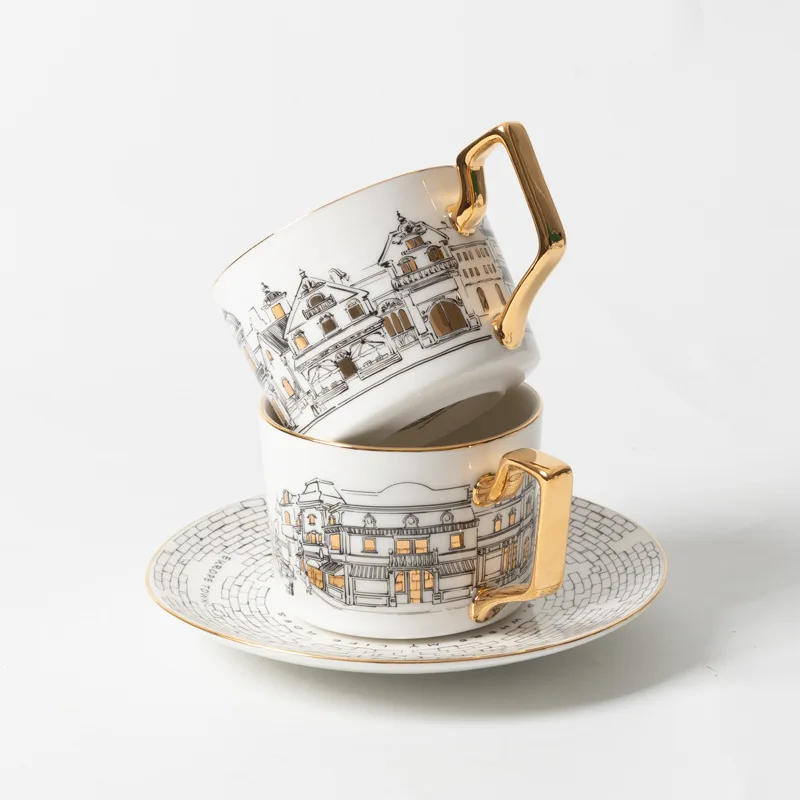 Custom City Ceramic Coffee Cup Wholesale France Paris Tourist Souvenir Mugs Country Style Design for Travel Drinking