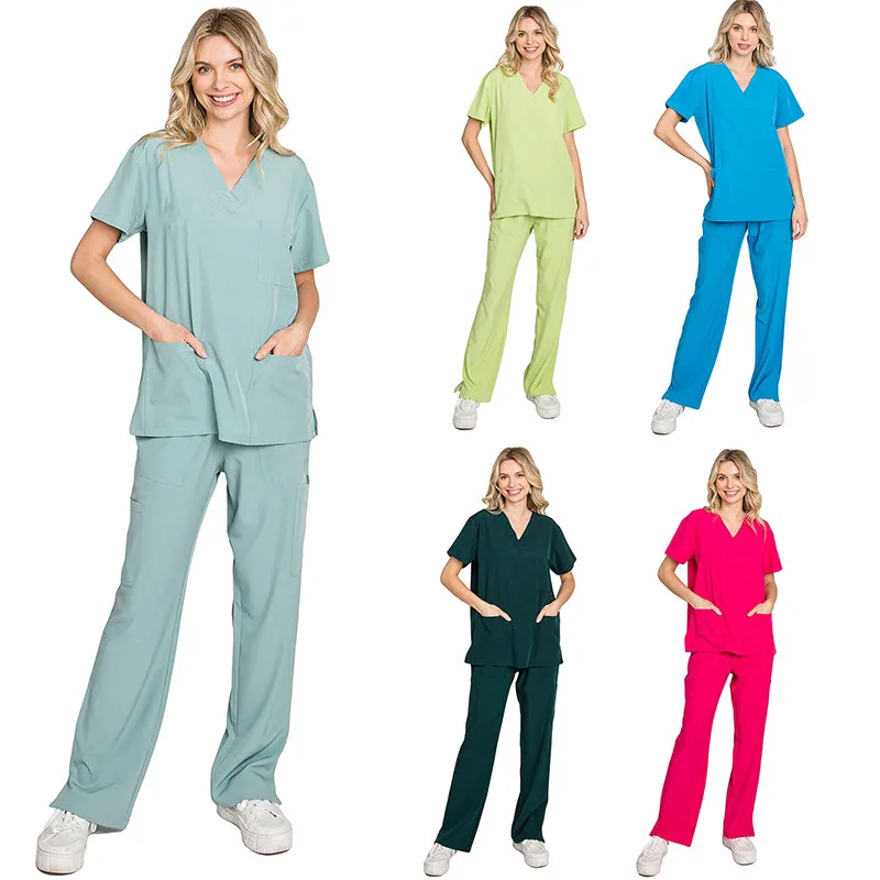 Stable Quality Uniforms Spandex Hospital Custom Designer Women Uniform Medical Workers Clothing Scrubs Uniforms Sets Woven