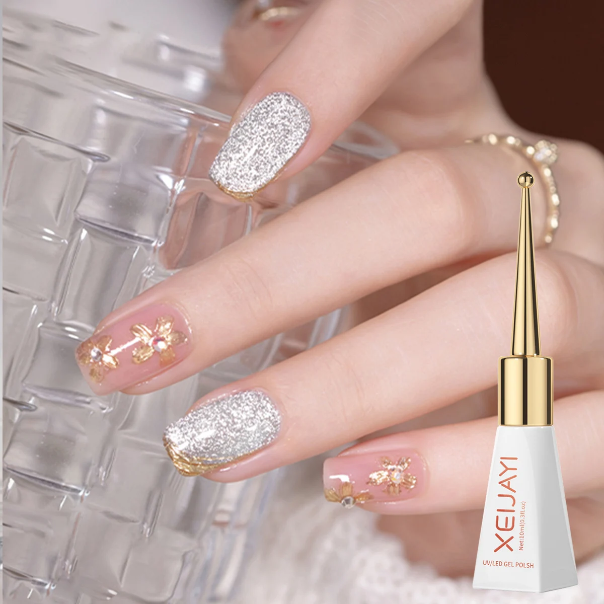 XEIJAYI 10ml Platinum Gel Cat Eye popular Burst Flash Glitter Cat Eye Gel Silver Soak Off Manicure DIY UV