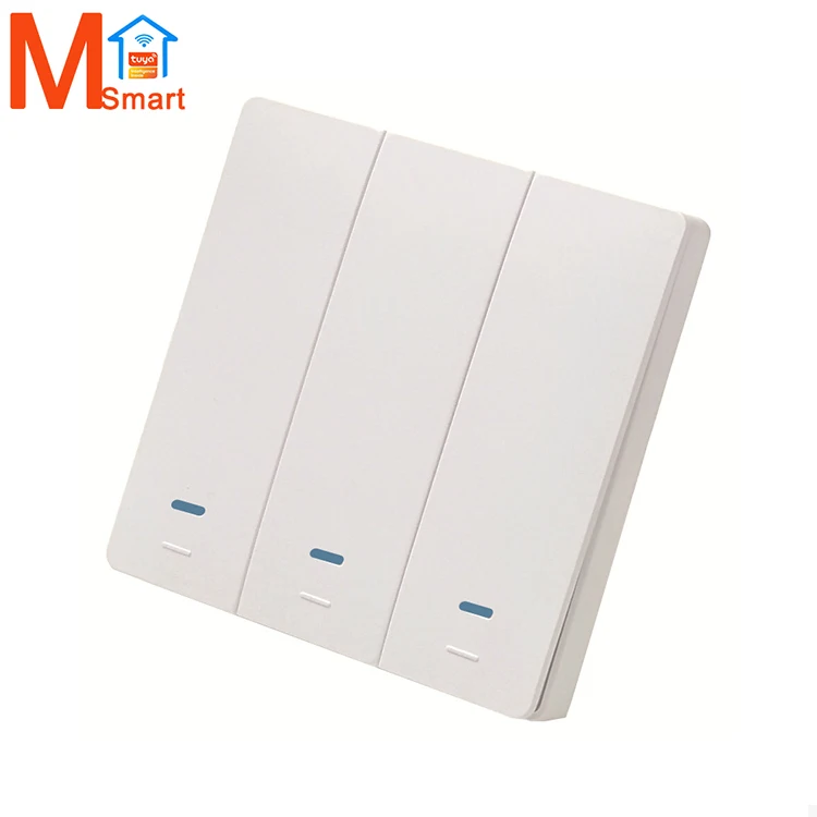Tuya 1/2/3 gang Smart Power Switch WiFi Push Button Wall Light Switches EU UK Wireless Alexa Google Home Assistant