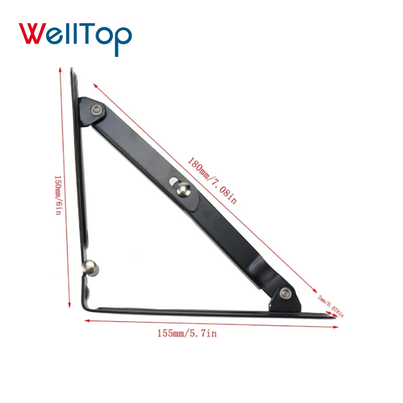 20 062 новая мебельная фурнитура 6 дюймов прочный металлический кронштейн для полки треугольный угловой корсет черные складные кронштейны