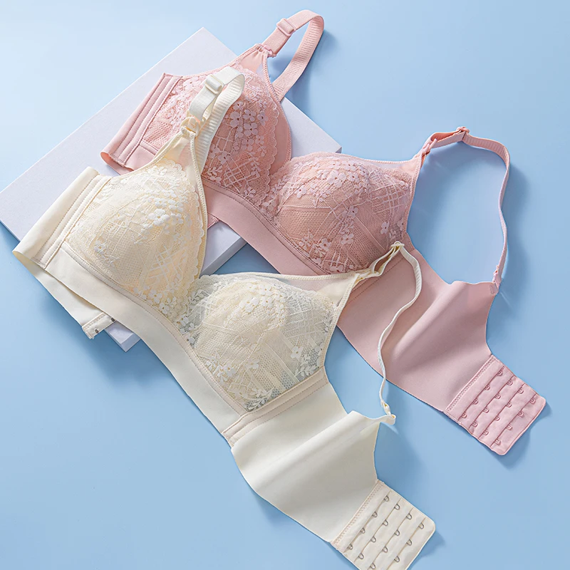 Wholesale Sexy Thin Rabbit Ear Cup Women 32 34 36 38 40 Front Open Pregnancy Lace Maternity Nursing Bra with a Free Extender