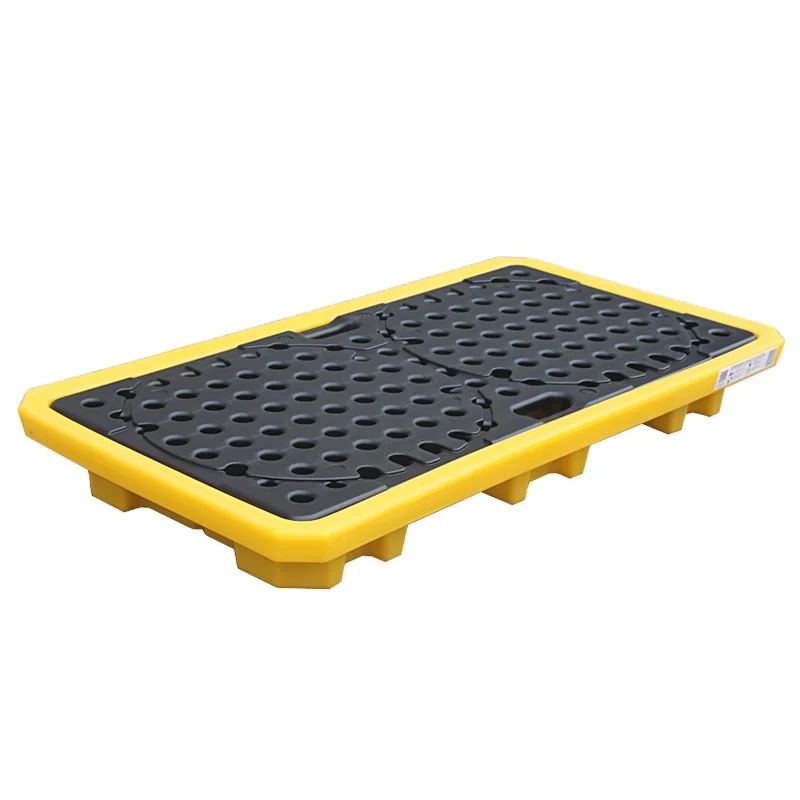 Oil spill pallet 2 drum secondary storage spill containment pallets 1300*690*150 mm pallet for storage spill tray