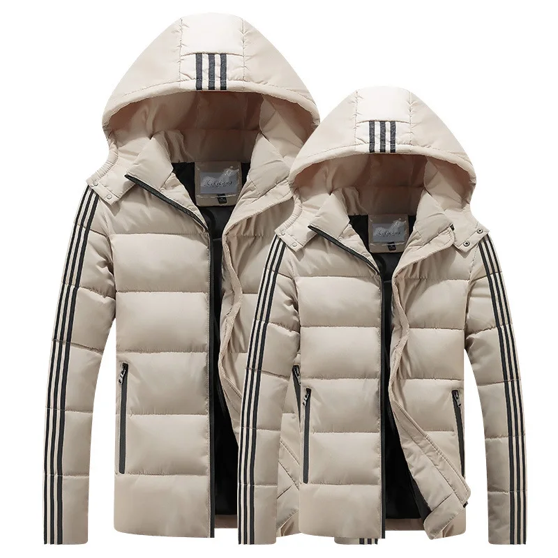 Winter warm Men jacket coat outerwear With Fur Quilted Padded Wadded Windbreaker Mens Coat Parkas Overcoat Hooded