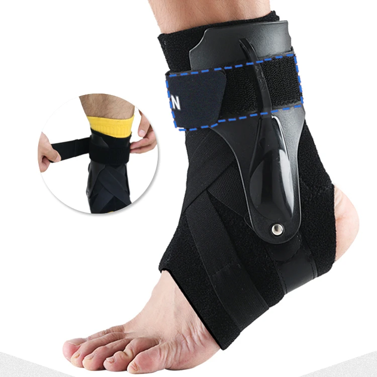 
Ankle support for sprain rehabilitation or fracture rehabilitation with guard plate fixed 