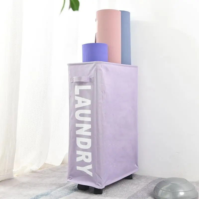 Foldable Laundry Hamper with Handle Sports equipment Basket on Wheels