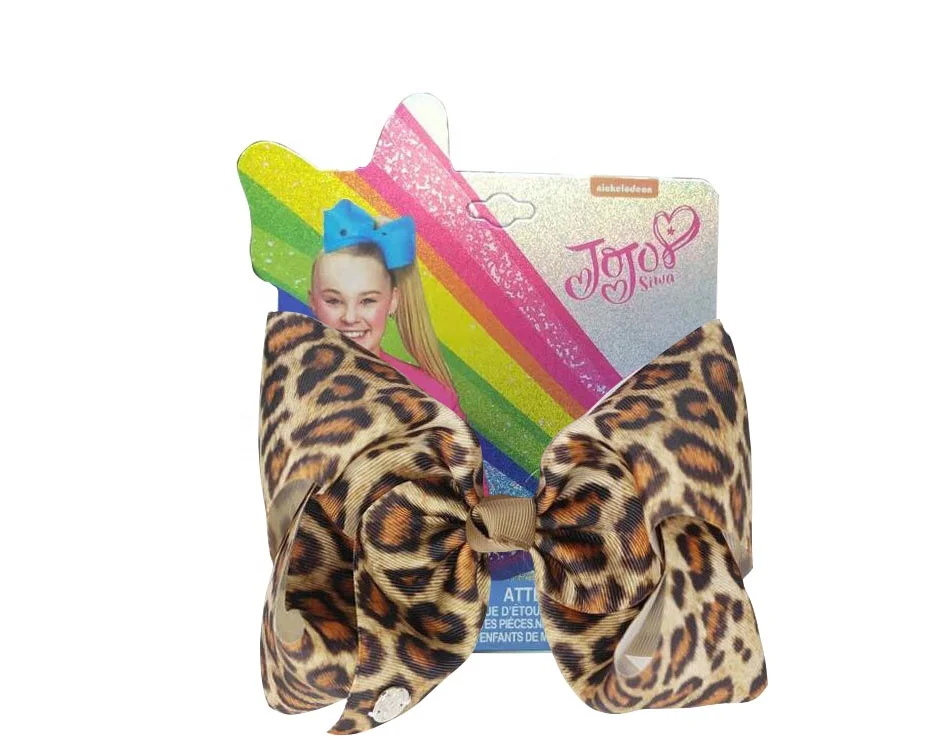 Новинка заколка для волос Jojo Siwa 8 дюймов с леопардовым рисунком подарок на день Святого Валентина