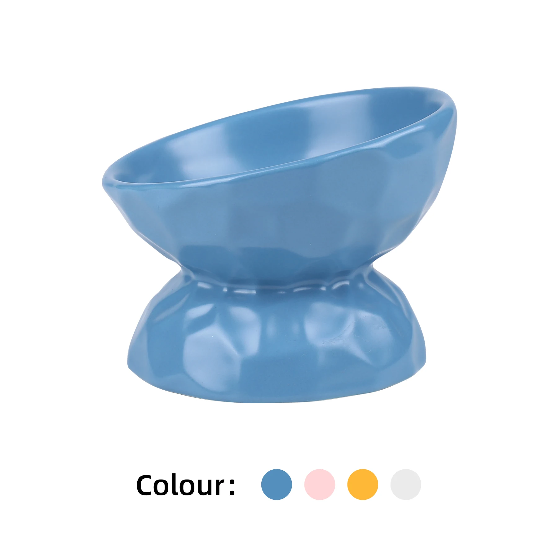 Raised Ceramic Dog Bowl Elevated Food High Food Water Pet Feeder for Puppy Medium Slanted Angle Cat Bowls Cross Border Supplier