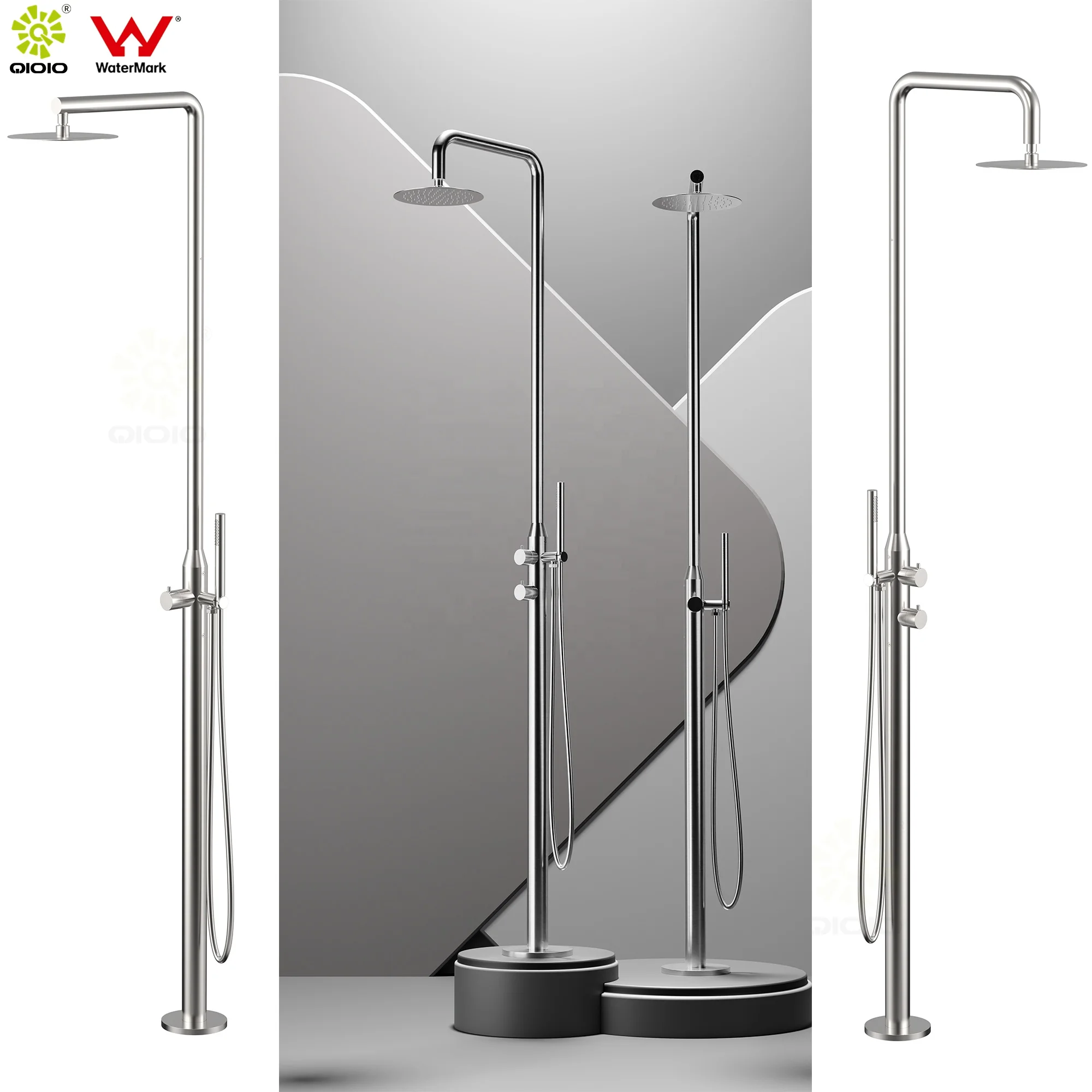 Marine grade 316L  stainless steel Freestanding  outdoor pool shower  swimming pool beach garden  courtyard shower mixer