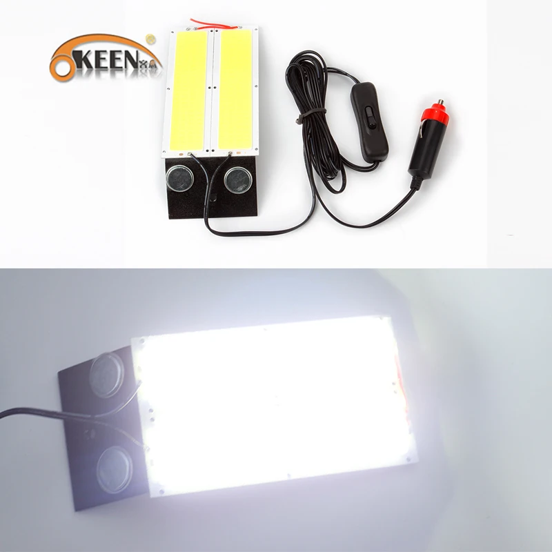 Кин 12V светодиодный кемпинговый панель номерного знака 96W COB Светодиодный фонарь рыбы свет с сигареты кабель для использования на открытом