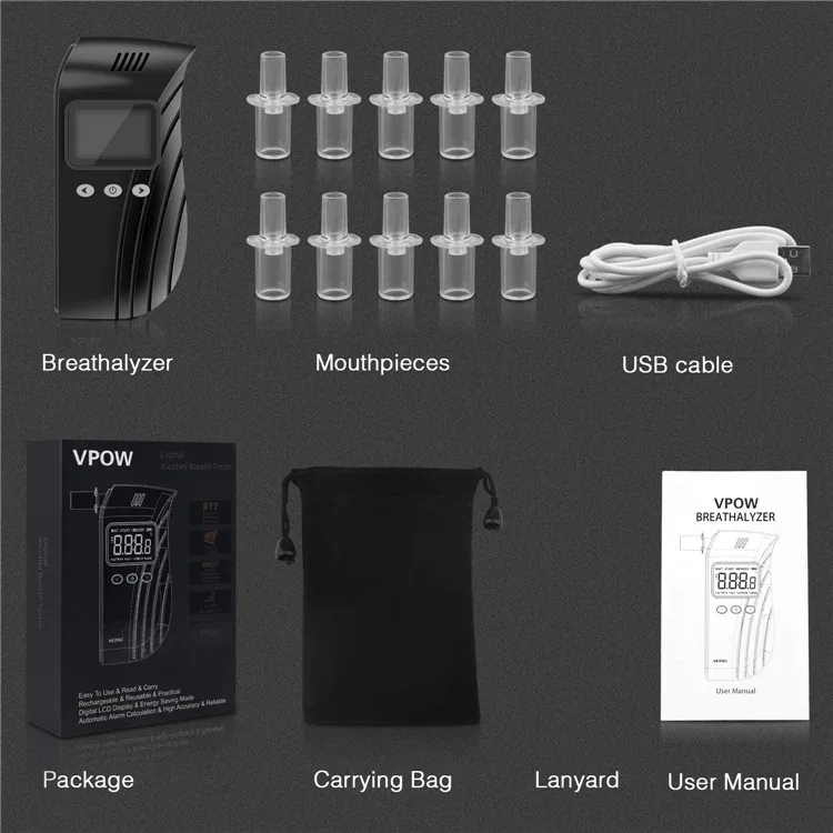 High Accurate Breathalyzer with LCD Digital Display Wholesale Alcohol Checker Alcohol Breathalyzer