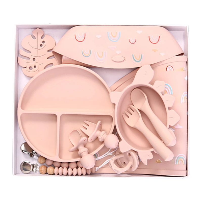 wholesale customization New Arrival Anti Spill Silicone Collapsible  Suction Kids Baby Products Food Feeding Bowls Sets Snack