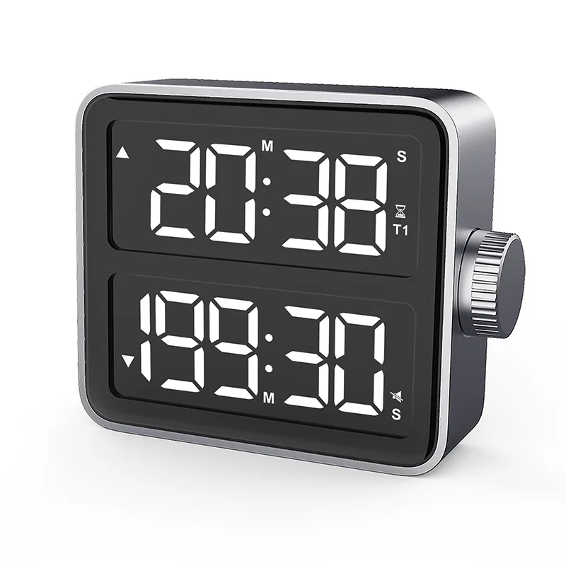 YIZHI Multifunction Battery Rechargeable Large Double Screen LCD Electronic Timing Reminder Alarm Clock Kitchen Baking Timer