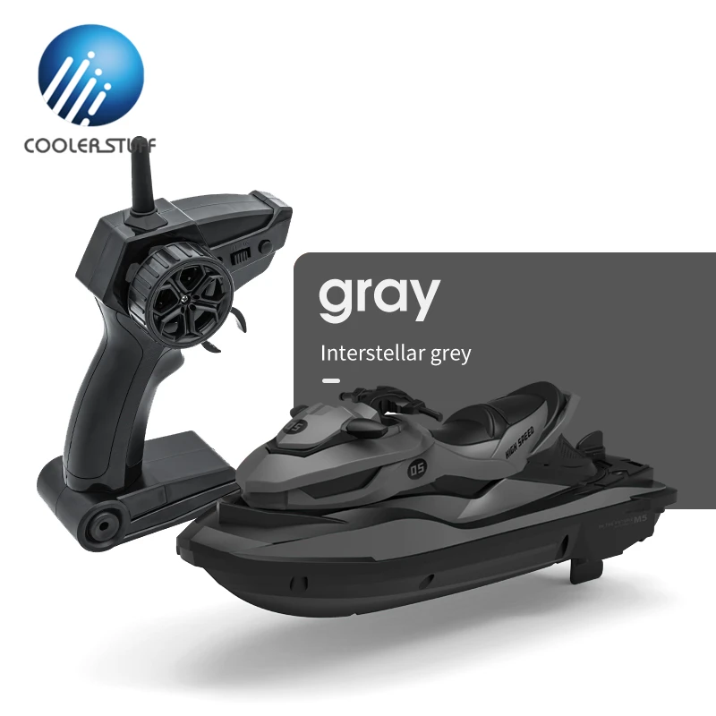 Dropshipping Coolerstuff M5 remote control jet ski 10KM/H high speed toy boat children rc speedboat waterproof motorboat for kid