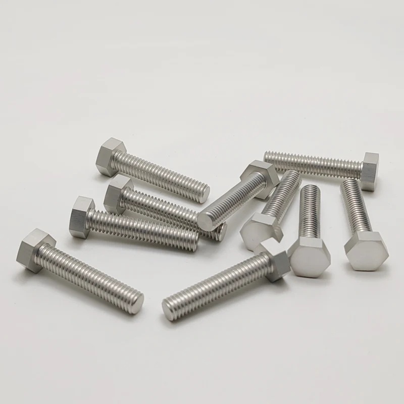 Hot Selling DIN 933 Hexagon head Screw clear anodized 7075-T6 Aluminum Hex Head bolt