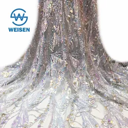 Dress 2020 Custom Luxury Embroidery Net Lace Tulle Fringe Sequin Fabric