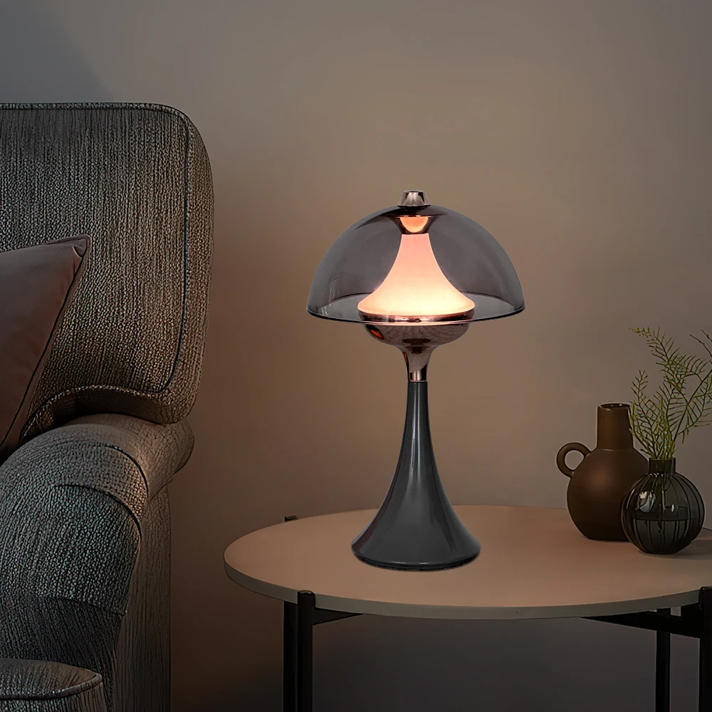 Modern High-Capacity Battery Cordless Rechargeable Table Lamp Bedside Bedroom Decoration Light Table Lamp Restaurant