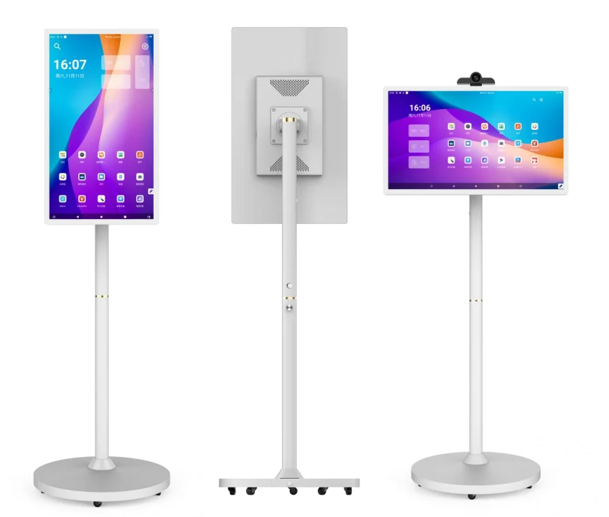 CNS-215MSD High Quality 21.5 Inch 4K LCD Smart TV White Interactive Portable TV 4G+64G Stand TV Touch Screen Interactive Smart