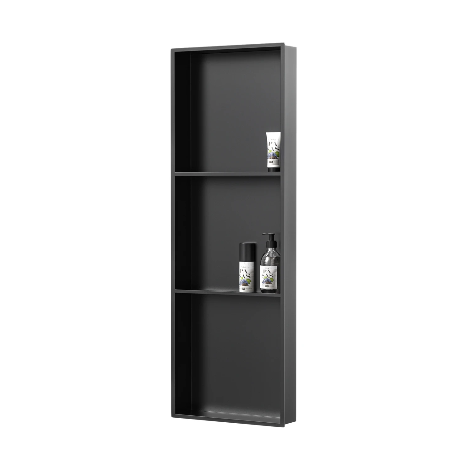 OEM Durable 90cm Three Layers Black Shower Wall Niche Product Crafted from Stainless Steel for Longevity