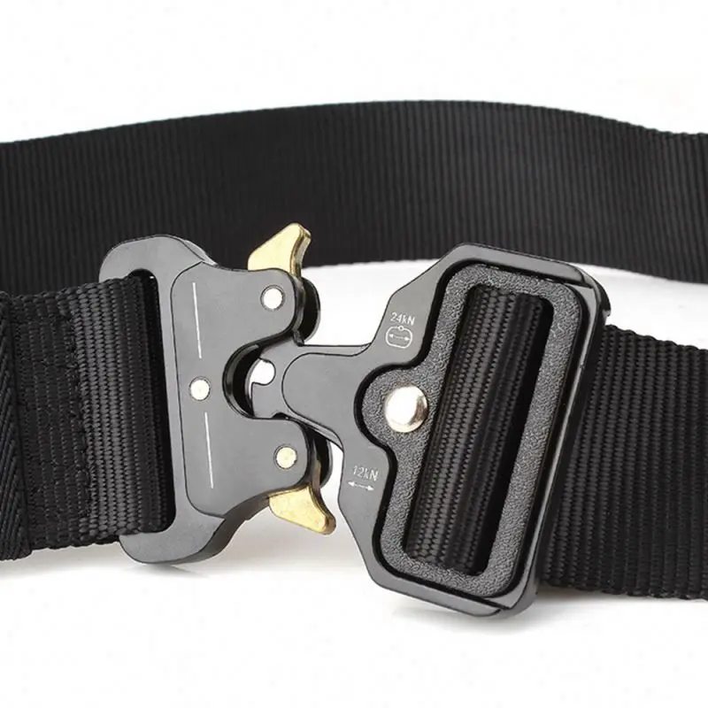 Nylon Tactical Belts Waist Belt with Metal Buckle Adjustable Hvy Duty Training Waist Belt Hunting Tactical