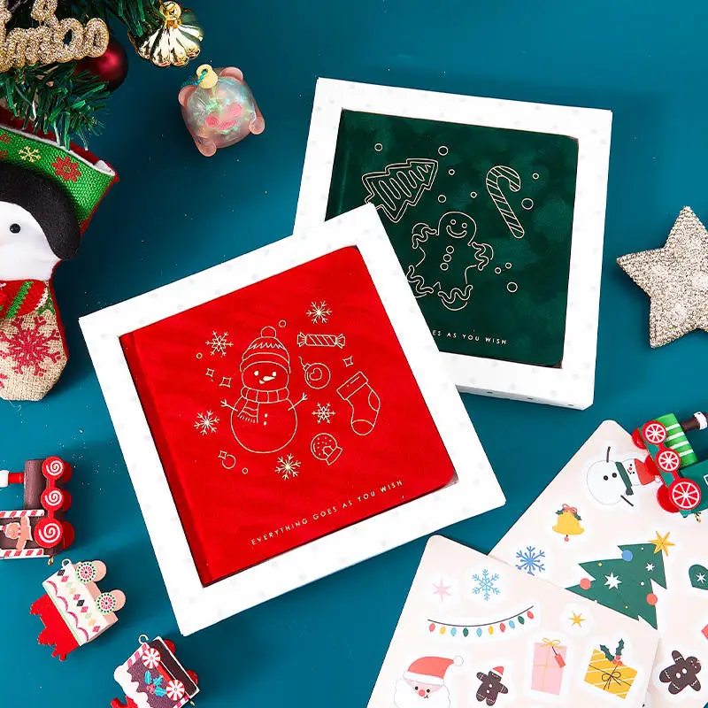 New Suede Christmas Design Notebook For Student Gift Stationery Ins Diary Square Writing Books