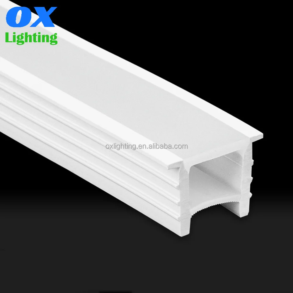 Silicone Led Profile White Black 20mm Flex Flexible PC Plastic Neon Diffuser Cover Channel Tube for led strip light