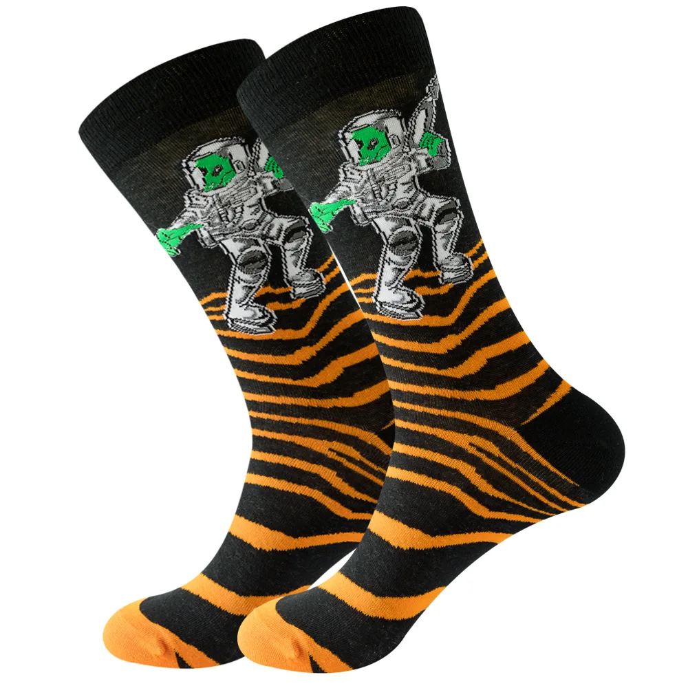 New Product Ideas 2024 Custom logo Design Fashion Pattens 100% Cotton Unisex Funny Dress Socks for Men Women