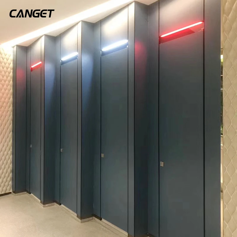 Waterproof toilet cubicle partition with led lamp