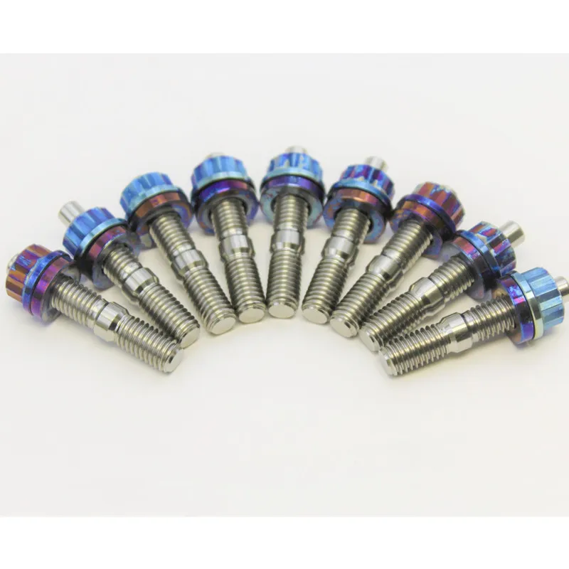 Large inventory  Gr5  Ti 6al-4v 45% lighter 12point m10*1.50*45mm  series  1JZ 2JZ titanium Exhaust Manifold studs kit