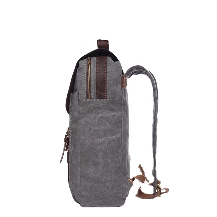 Bag Man Waxed Canvas Vintage Laptop Backpack Vintage Canvas Rucksack Travel Outdoor Backpack