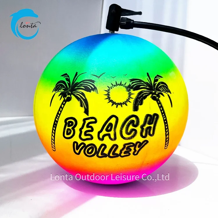 Printed Logo PVC rainbow beach ball inflatable small beach ball for sale