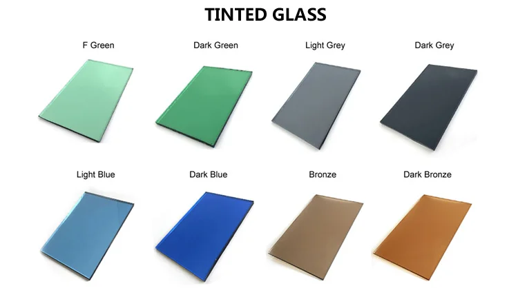China factory 4mm 5mm 6mm 8mm 10mm gold euro bronze dark blue  green colored glass brown black dark gray tinted float glass