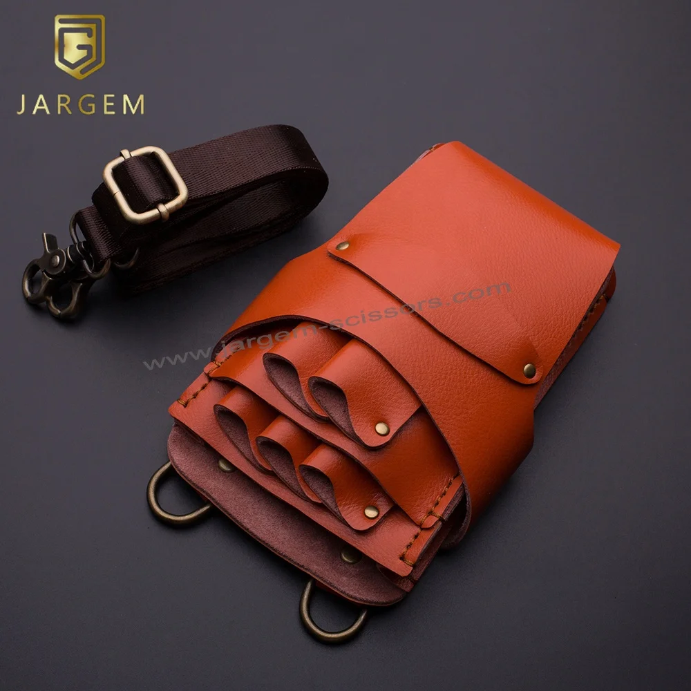 Быстрая доставка чехлы из натуральной кожи с ножницами для волос с поясом цветные Опциональные парикмахерские сумки