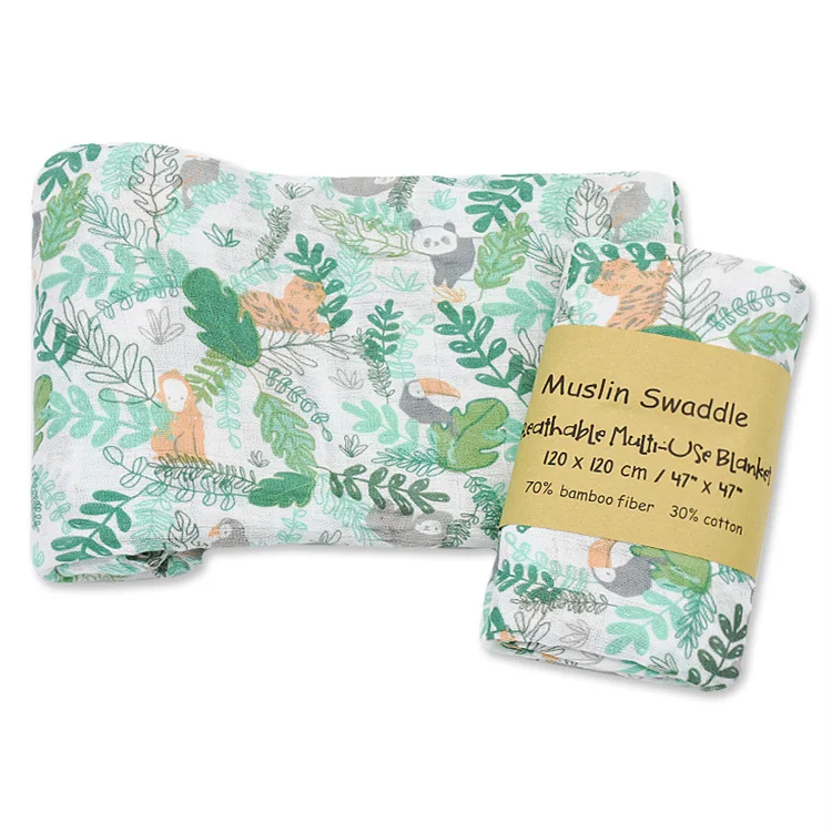 Wholesale super soft baby swaddle blankets 100% bamboo receiving newborn baby muslin swaddle blankets
