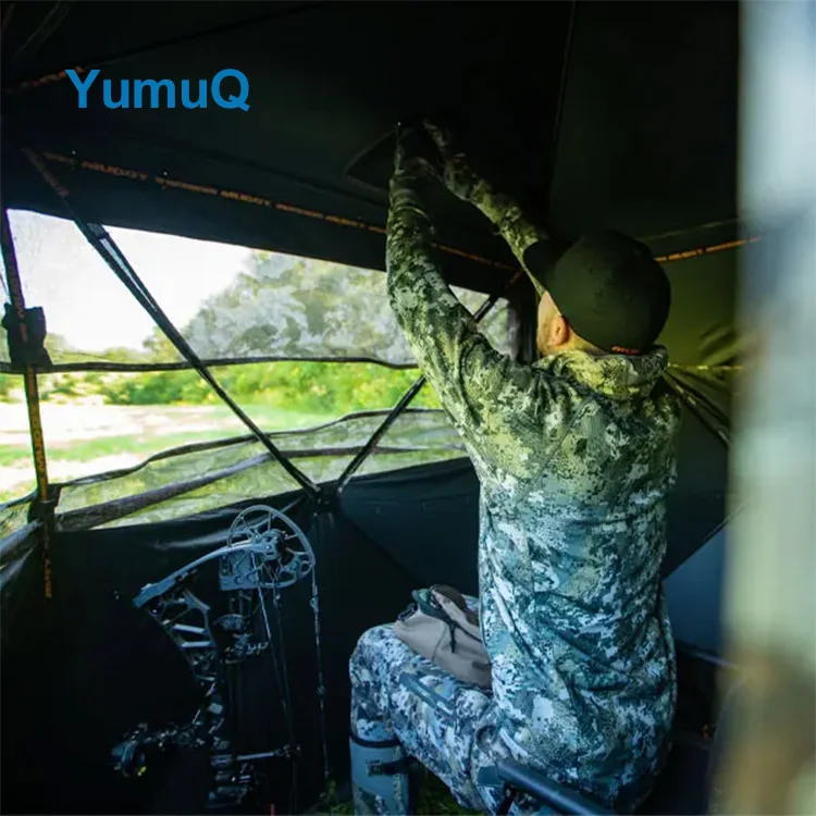 Камуфляжная сеть YumuQ настенная Выдвижная палатка с деревом для двух человек охоты и гор