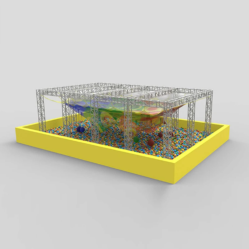 Beehive honeycomb rainbow climbing net playground with hanging ball swing for shopping mall