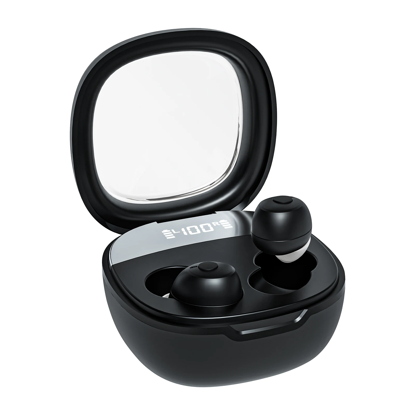 Latest Black Sound Amplifier Hearing Aid Device With Blue Tooth Rechargeable C I C Mini Digital Hearing Aids For Deaf Seniors