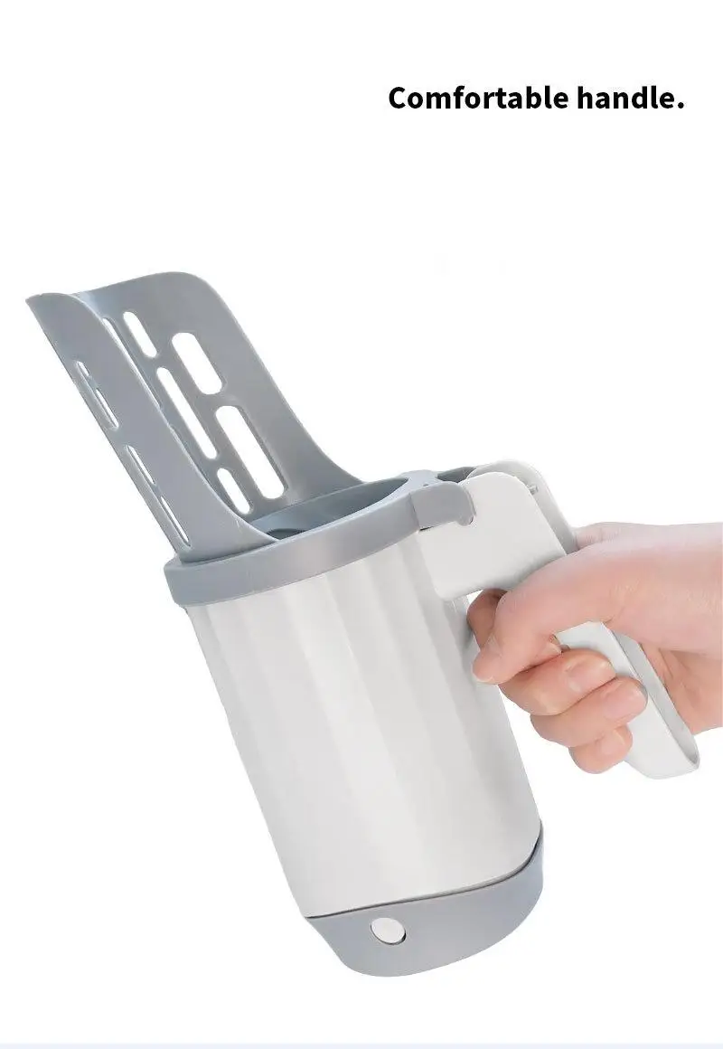 Plastic Cat Litter Scoop Fast Cat Poop Cleaning Hollow Cat Sand Integrated Shovel With Poop Bag
