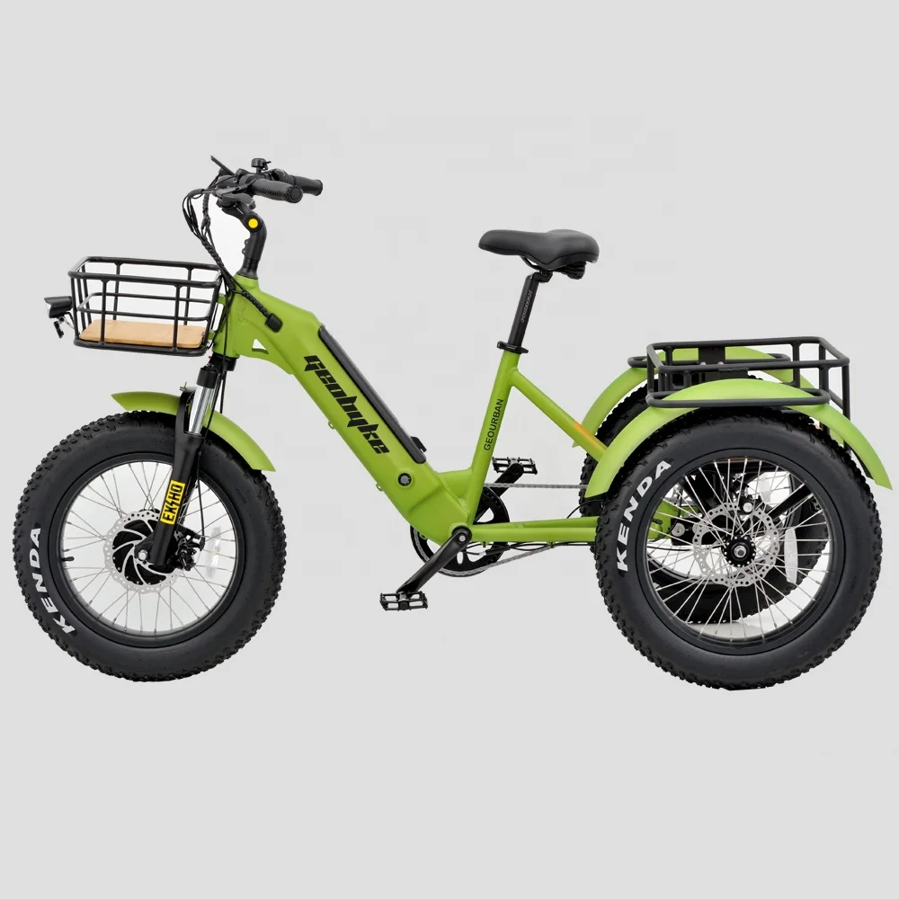 GEOBYKE 20 inch NEW motorized electric tricycle with EN15194/ cheap electric trike/ 3 wheel electric bike with pedals